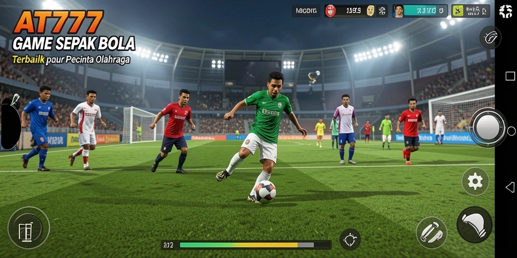 Tangkapan layar dari gameplay AT777 yang menampilkan aksi sepak bola seru.