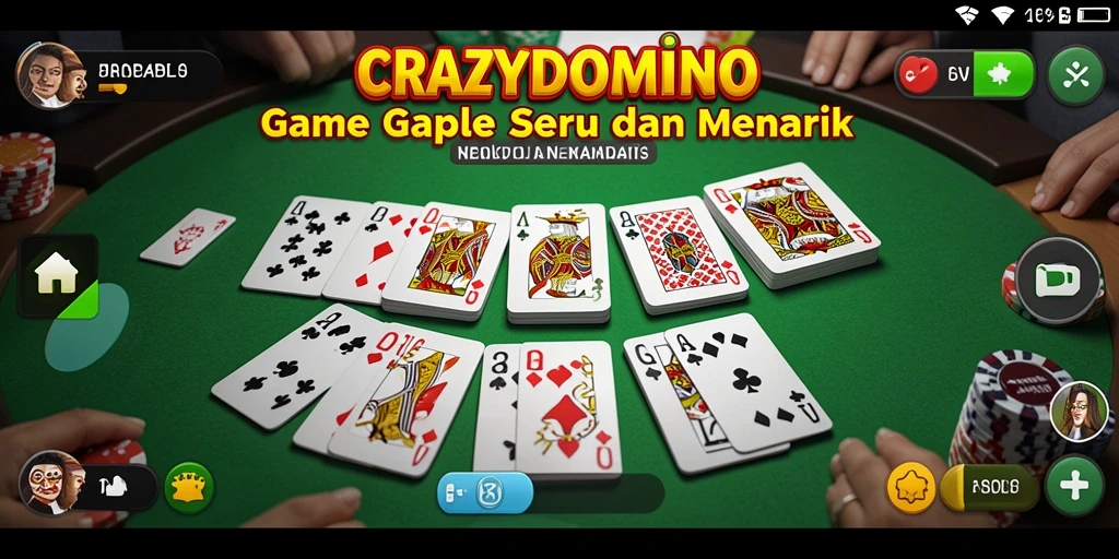 Screenshot gameplay <strong>CRAZYDOMINO</strong> yang menampilkan keseruan bermain Gaple.