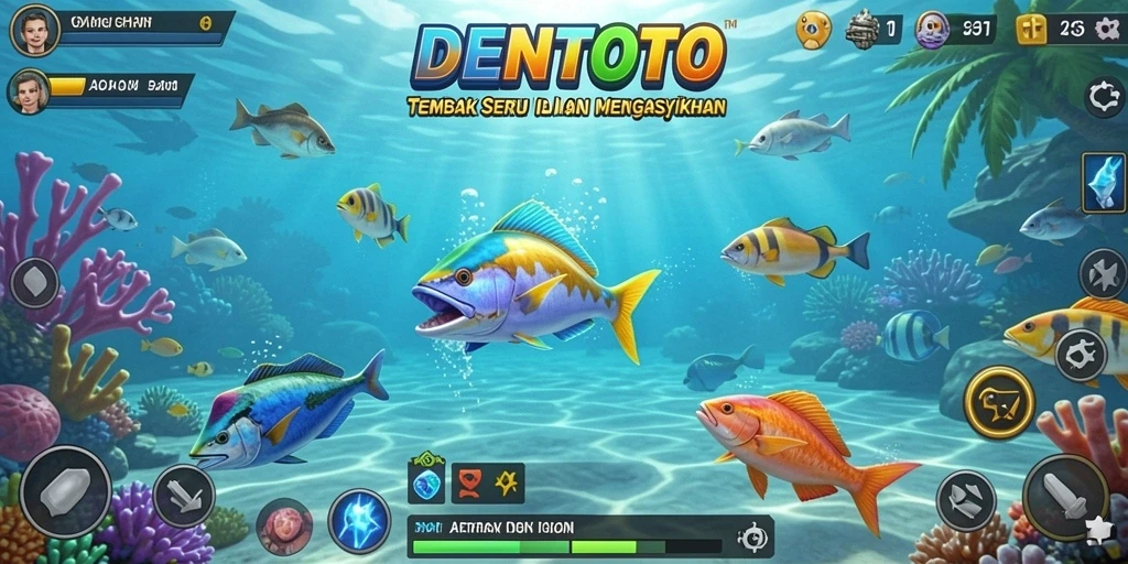 Tampilan gameplay menarik dari DENTOTO saat menangkap ikan.