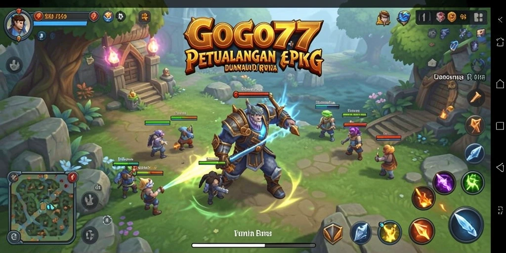 Screenshot gameplay GOGO77 menampilkan petualangan RPG yang mendebarkan.