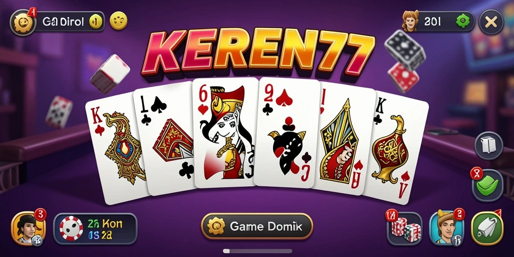 Tampilan gameplay KEREN77 yang menarik dengan aksi seru saat bermain Domino.