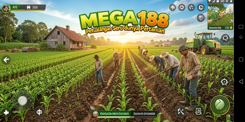 Tampilan gameplay seru dalam mengelola pertanian di MEGA188.