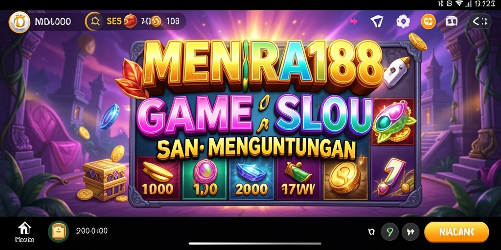 Tampilan gameplay mendebarkan dalam MENARA188 dengan simbol Slot berwarna-warni.