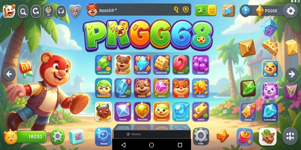 Tampilan gameplay PGG68 yang penuh warna dan menarik.