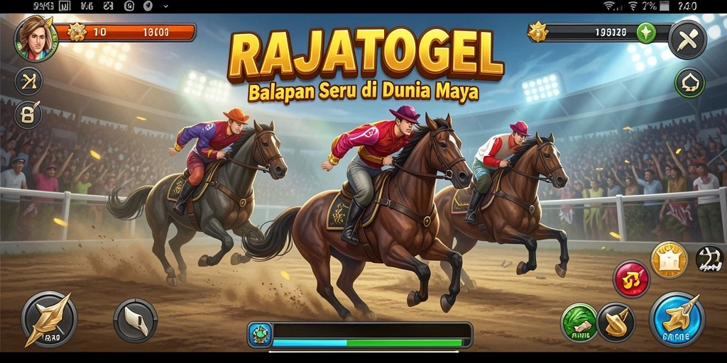 Tampilan gameplay mendebarkan dari RAJATOGEL dengan aksi balapan yang cepat.