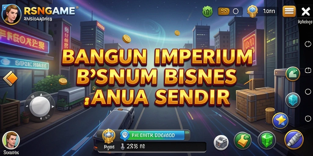 Tampilan gameplay RSNGAME dengan simulasi bisnis yang menarik.