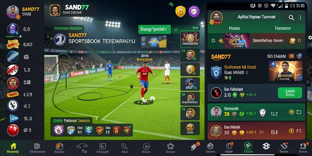 Tampilan gameplay SAND77 saat melakukan taruhan olahraga.