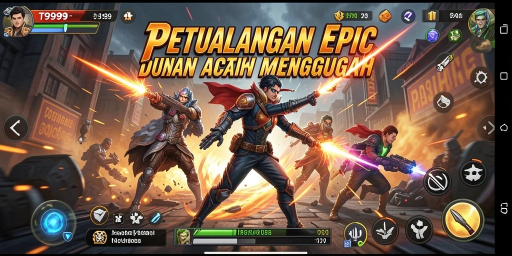 Screenshot gameplay T9999 yang menampilkan aksi mendebarkan.