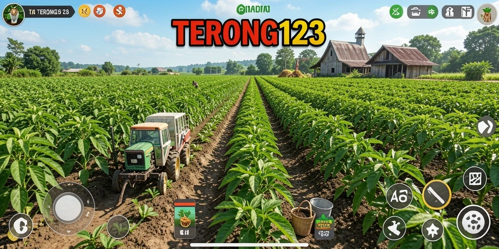 Tampilan menarik dari gameplay simulasi pertanian TERONG123.