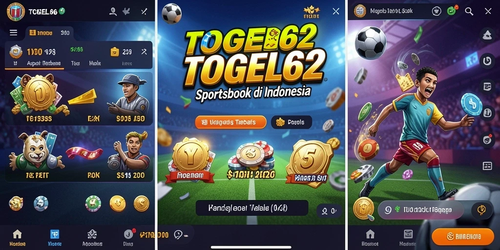 Tampilan utama TOGEL62 dengan berbagai pilihan taruhan yang menarik.