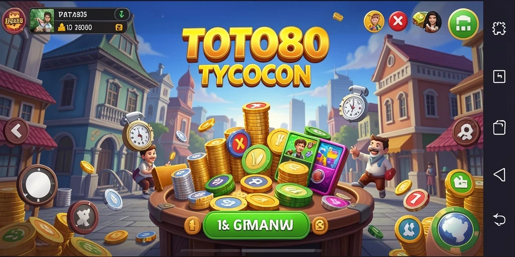Screenshot menunjukkan pemain sedang membangun bisnis dalam TOTO80.