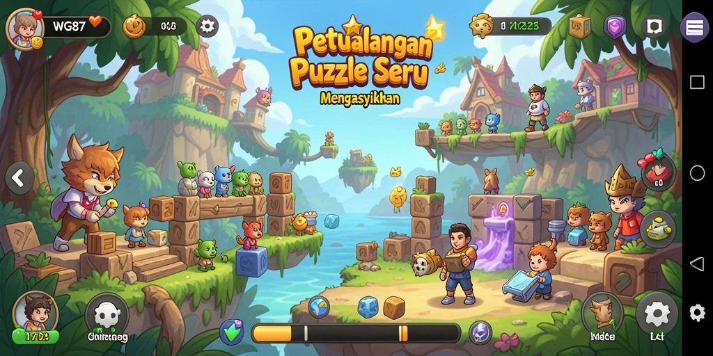 Tampilan menarik dari gameplay puzzle WG87.