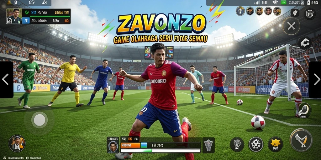 Gameplay seru dari ZAVONZO yang menampilkan pertandingan olahraga.